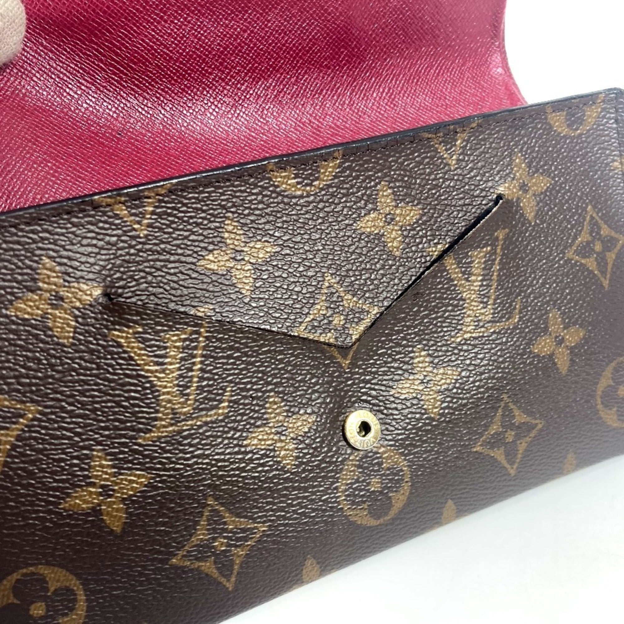Louis Vuitton Monogram Brown Pink Monogram Long Wallet
