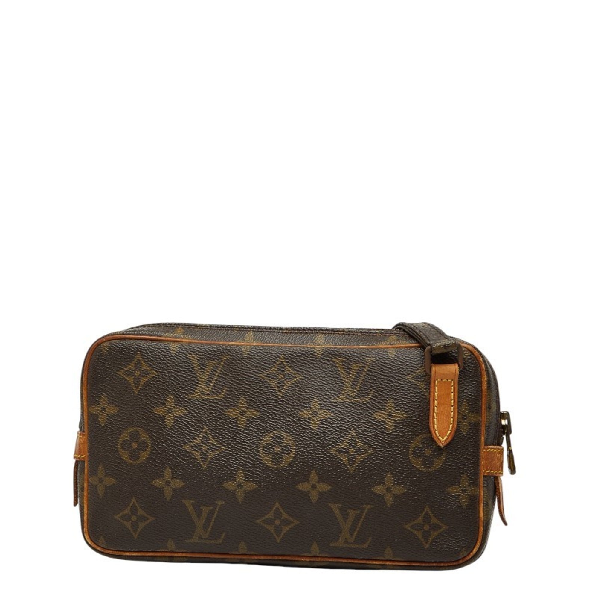 Louis Vuitton Brown Pvc Leather Pochette Shoulder Bag