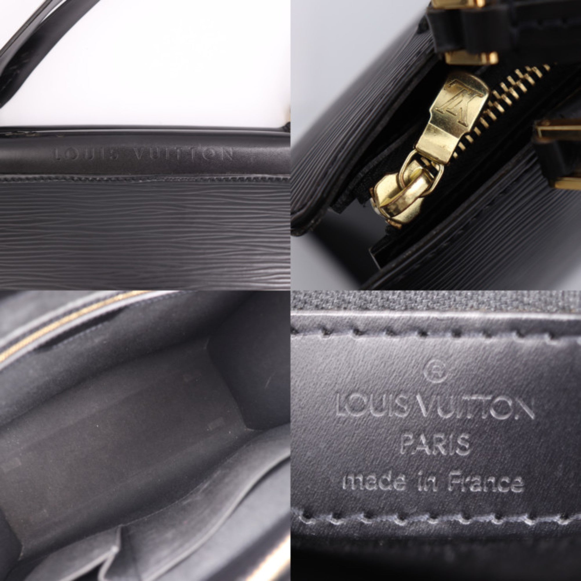 Louis Vuitton Epi Black Leather Handbag Tote Bag