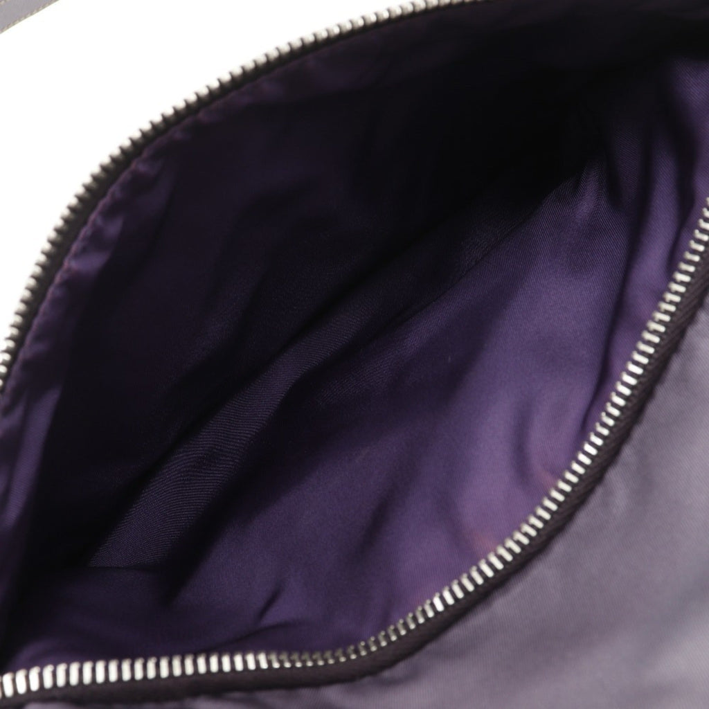 Prada Purple Nylon Leather Shoulder Bag