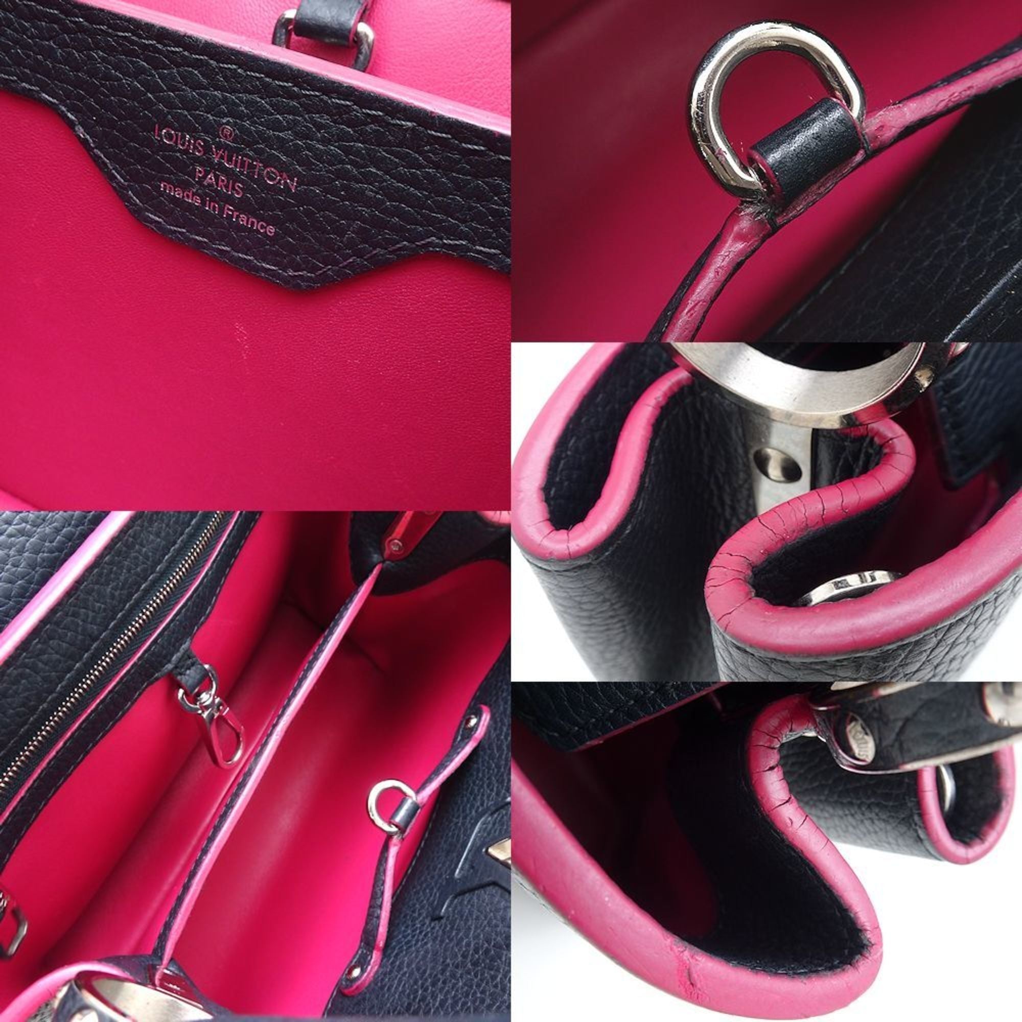Louis Vuitton Cobalt Fuchsia Leather Handbag