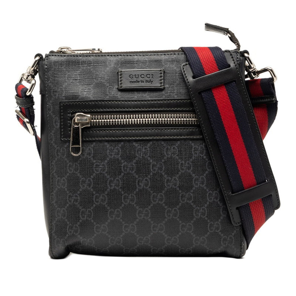 Gucci Black Gray Gg Supreme Shoulder Bag (Pre-Owned)