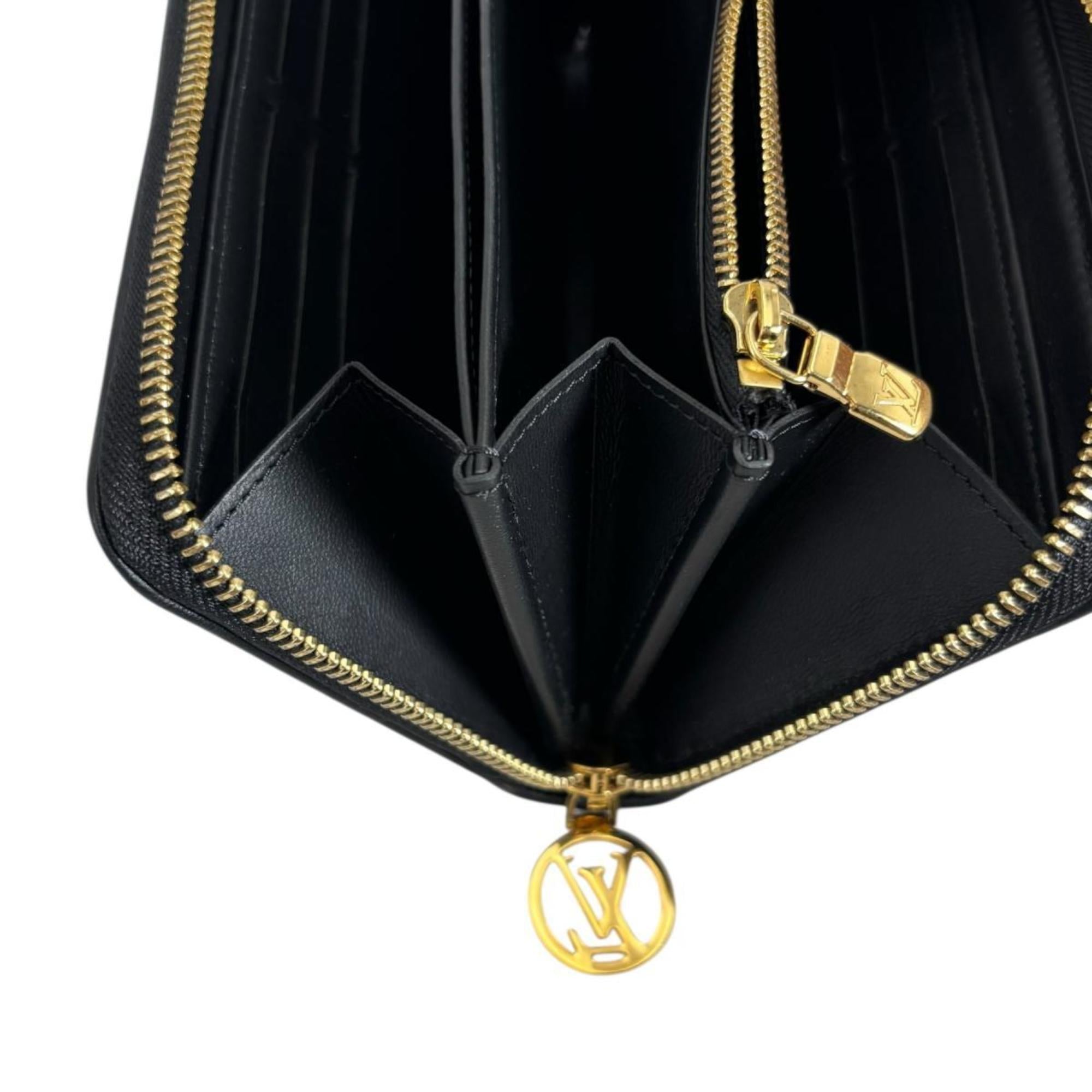 Louis Vuitton Monogram Black Noir Leather Long Wallet
