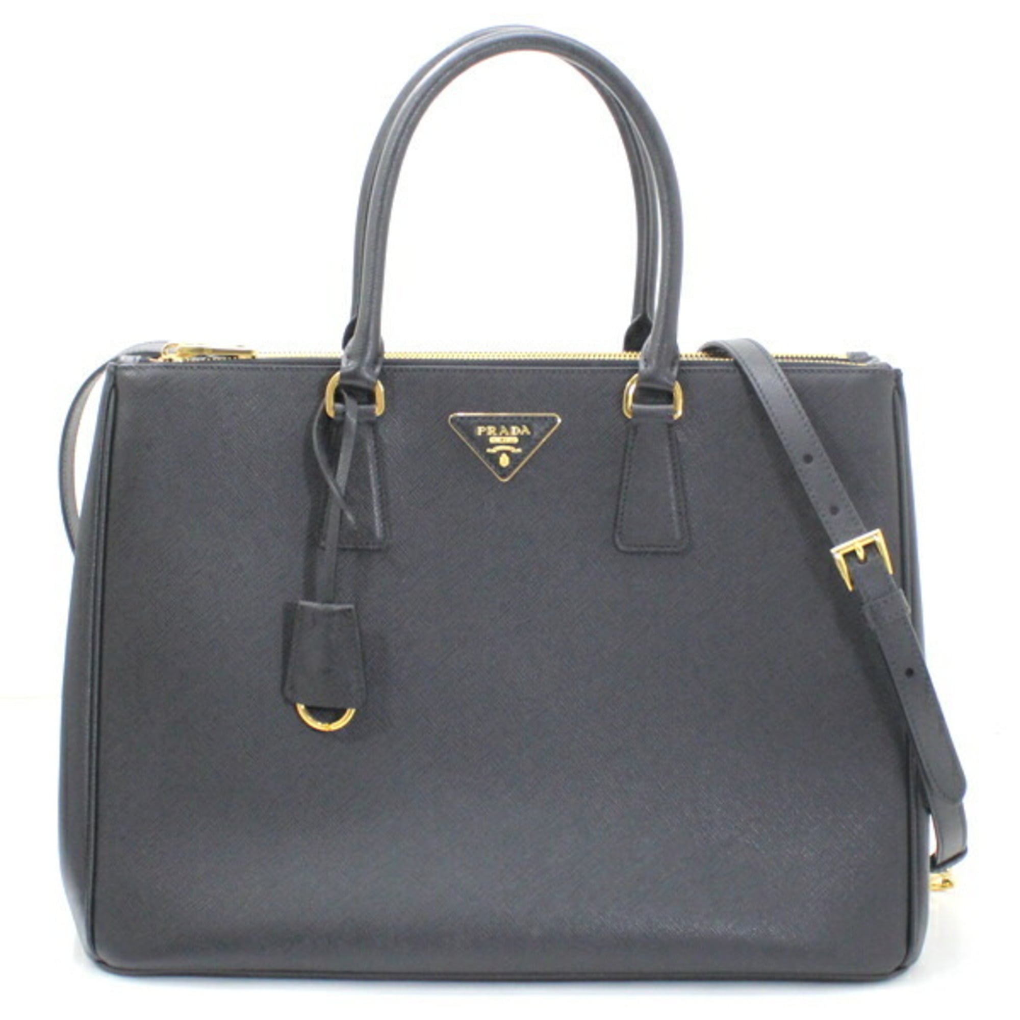 Prada Black Nero Saffiano Lux Handbag Shoulder Bag Tote Bag