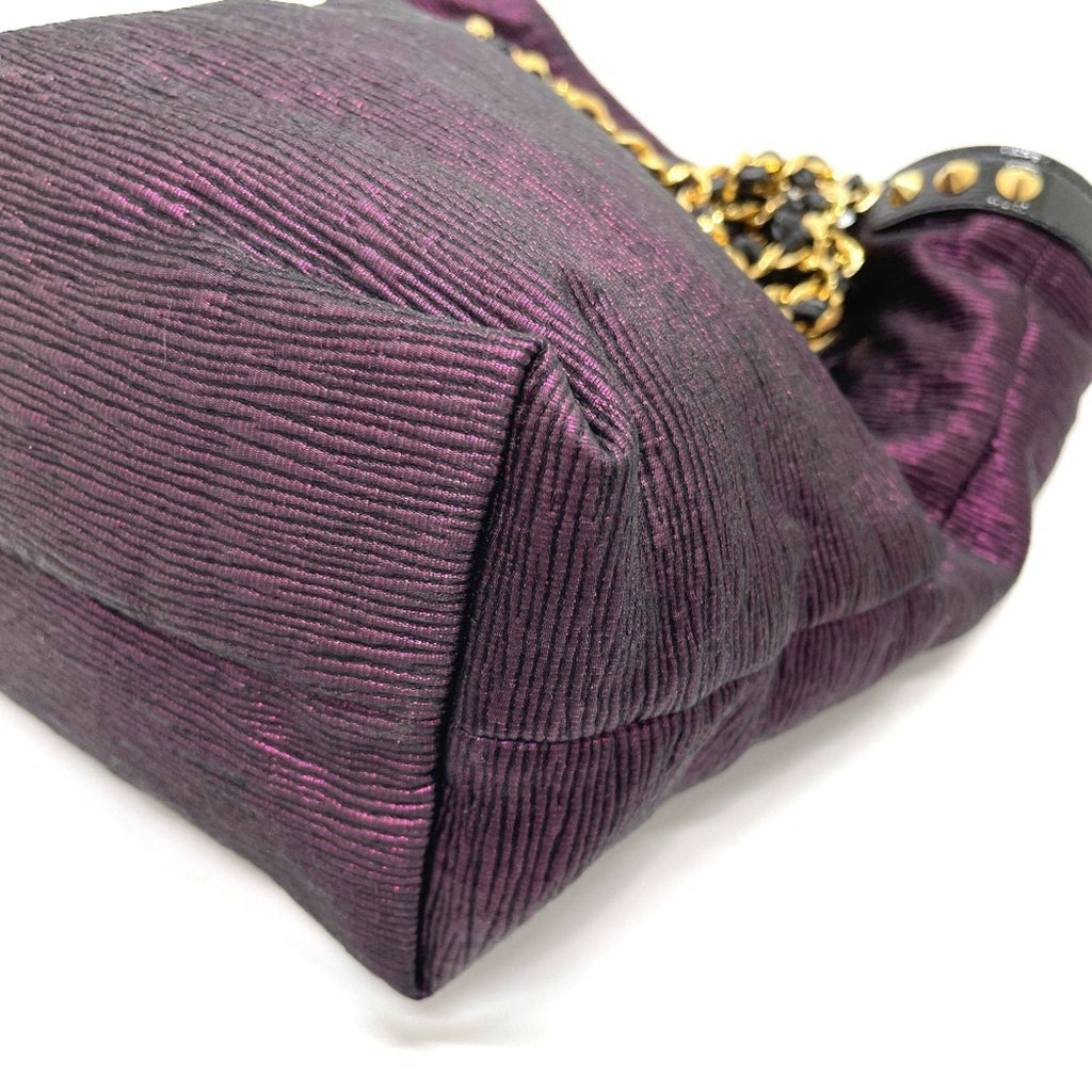 Louis Vuitton Black Purple Canvas Leather Handbag Tote Bag