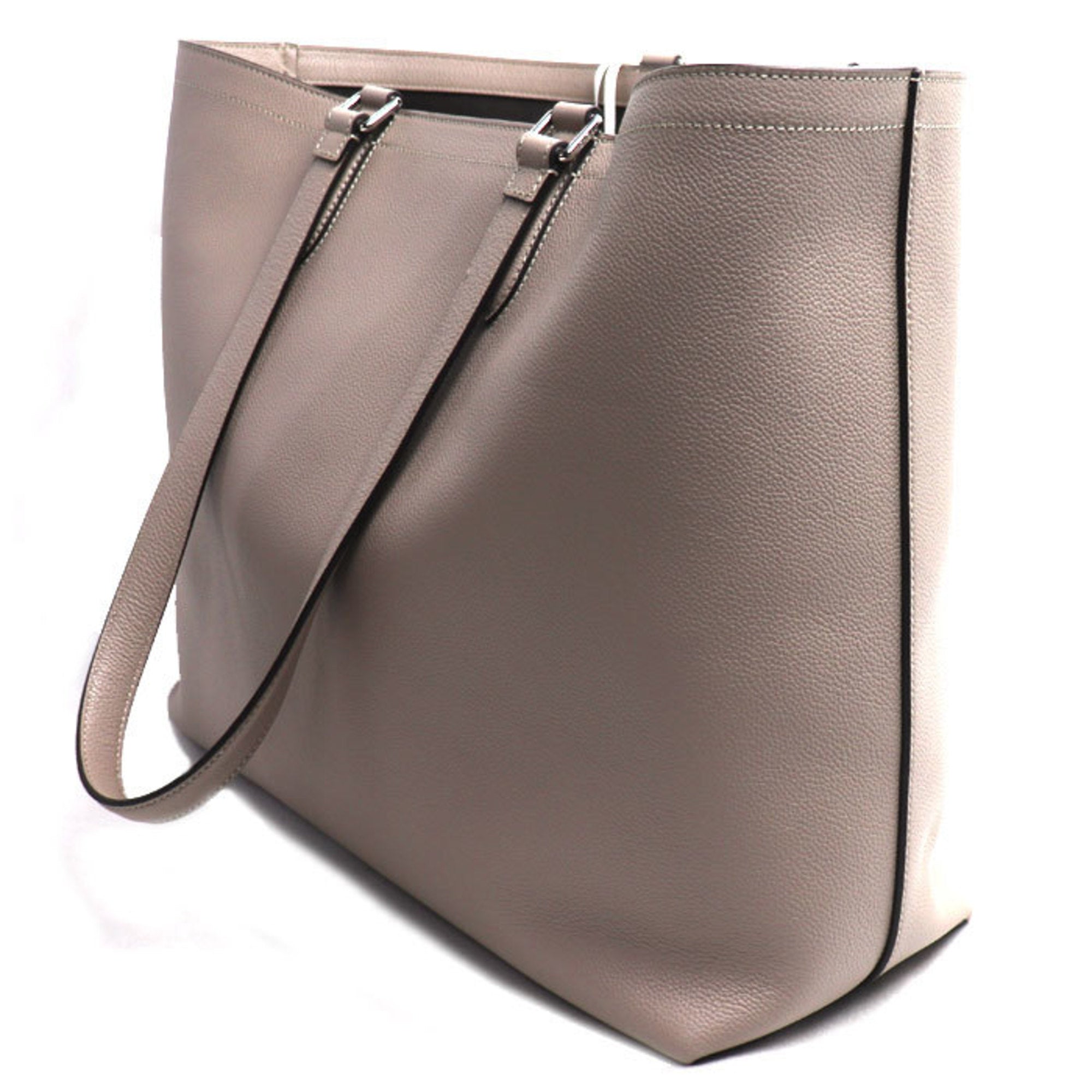 Fendi Gray Leather Tote Bag