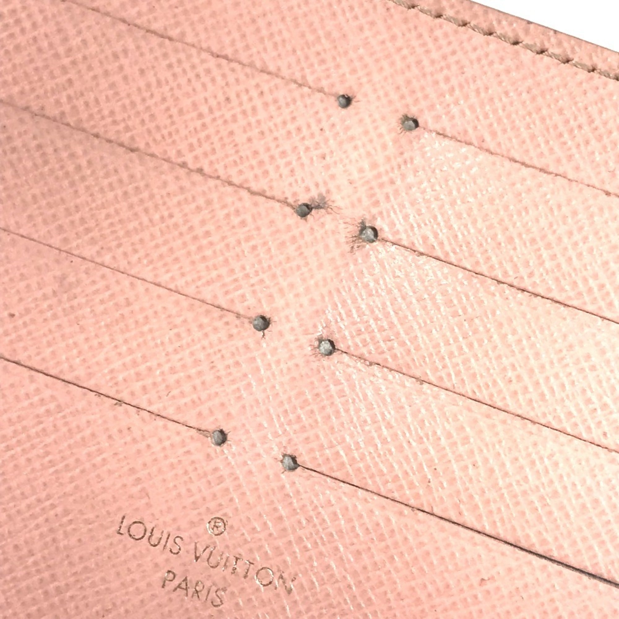 Louis Vuitton Pink White Damier Azur Chain/Shoulder Wallet