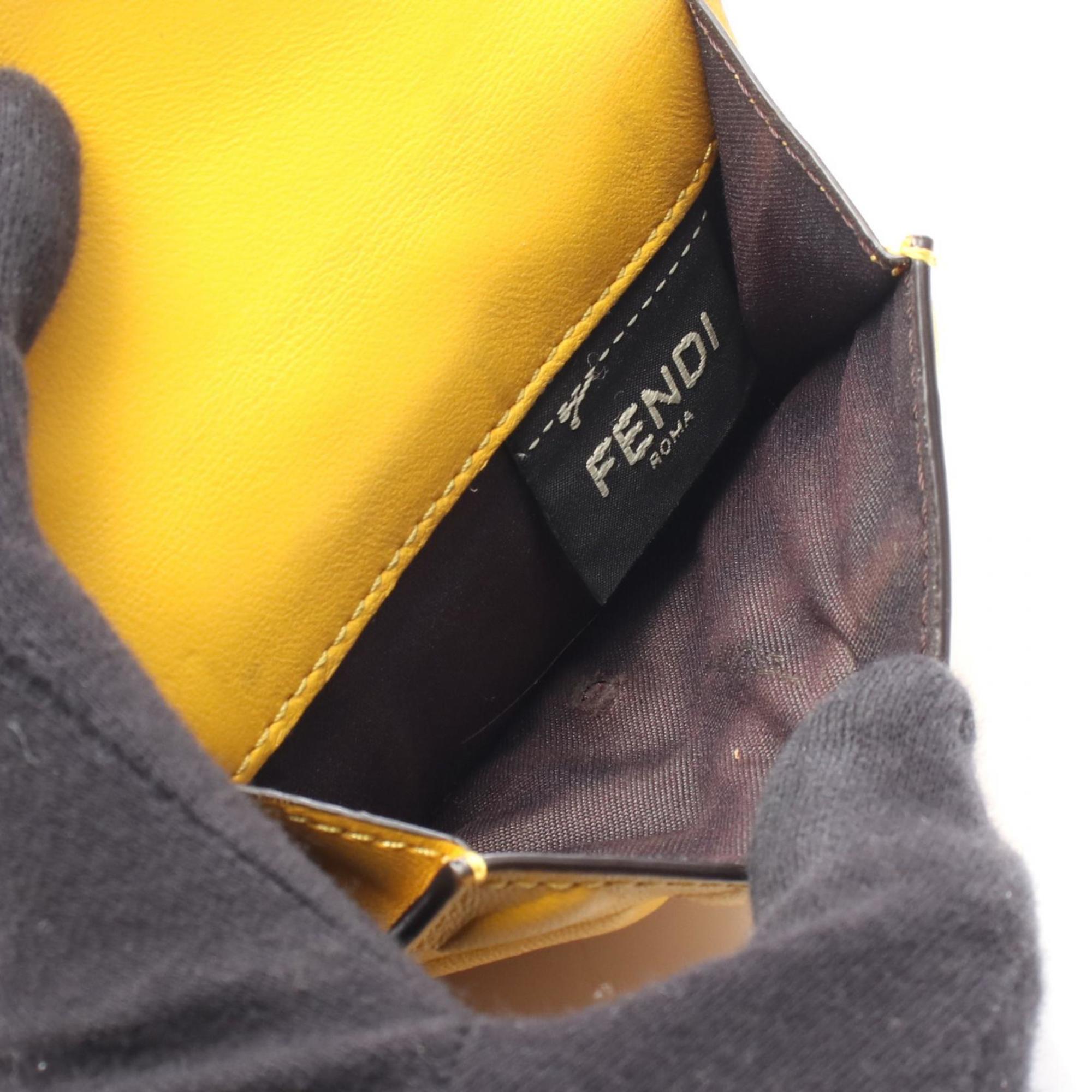 Fendi Yellow Leather Wallet (Tri-Fold)
