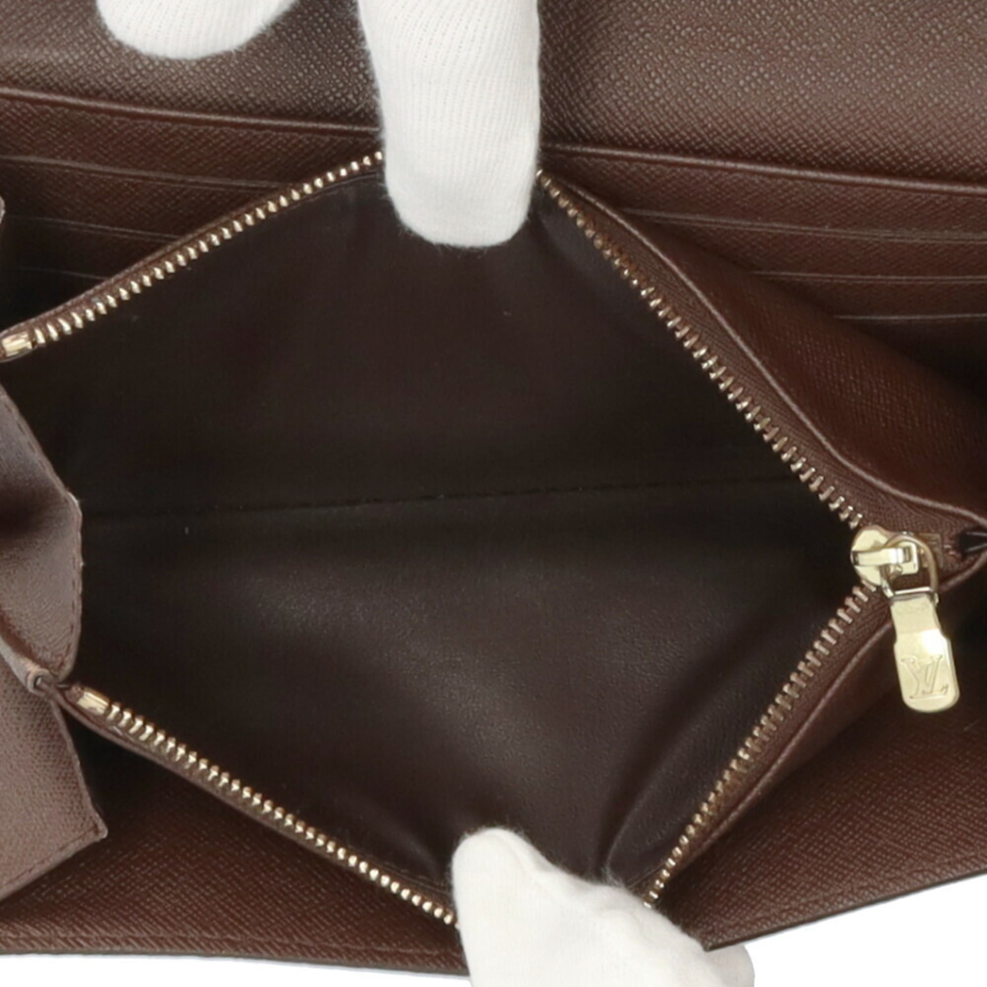 Louis Vuitton Brown Damier Canvas Long Wallet (Tri-Fold)