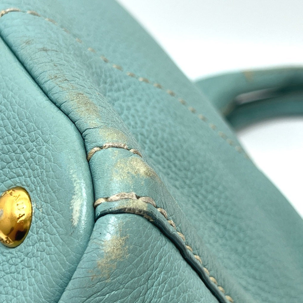Prada Blue Canapa Handbag Tote Bag