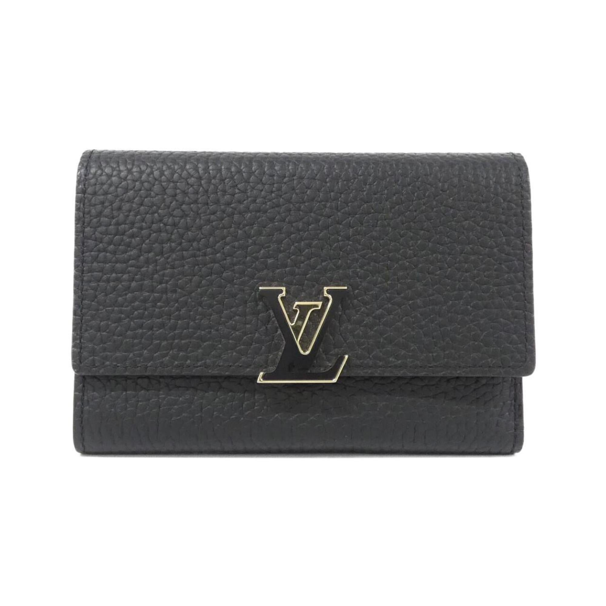 Louis Vuitton Gold Black Hot Pink Leather Wallet (Tri-Fold)