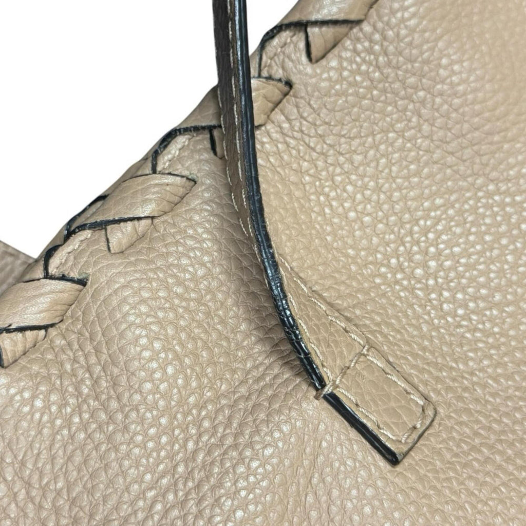 Gucci Bamboo Beige Leather Tote Bag (Pre-Owned)