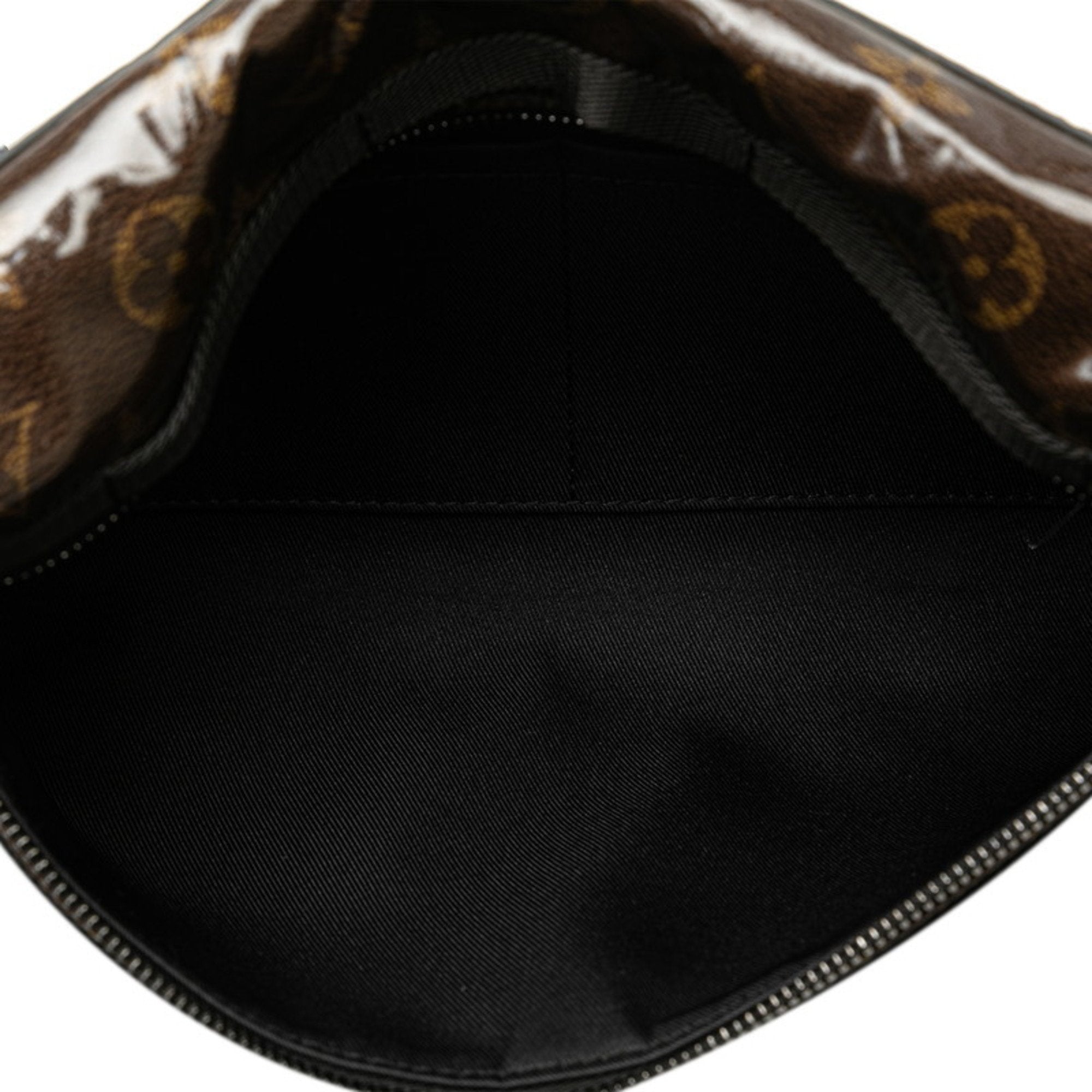 Louis Vuitton Black Brown Vinyl Leather Shoulder Bag