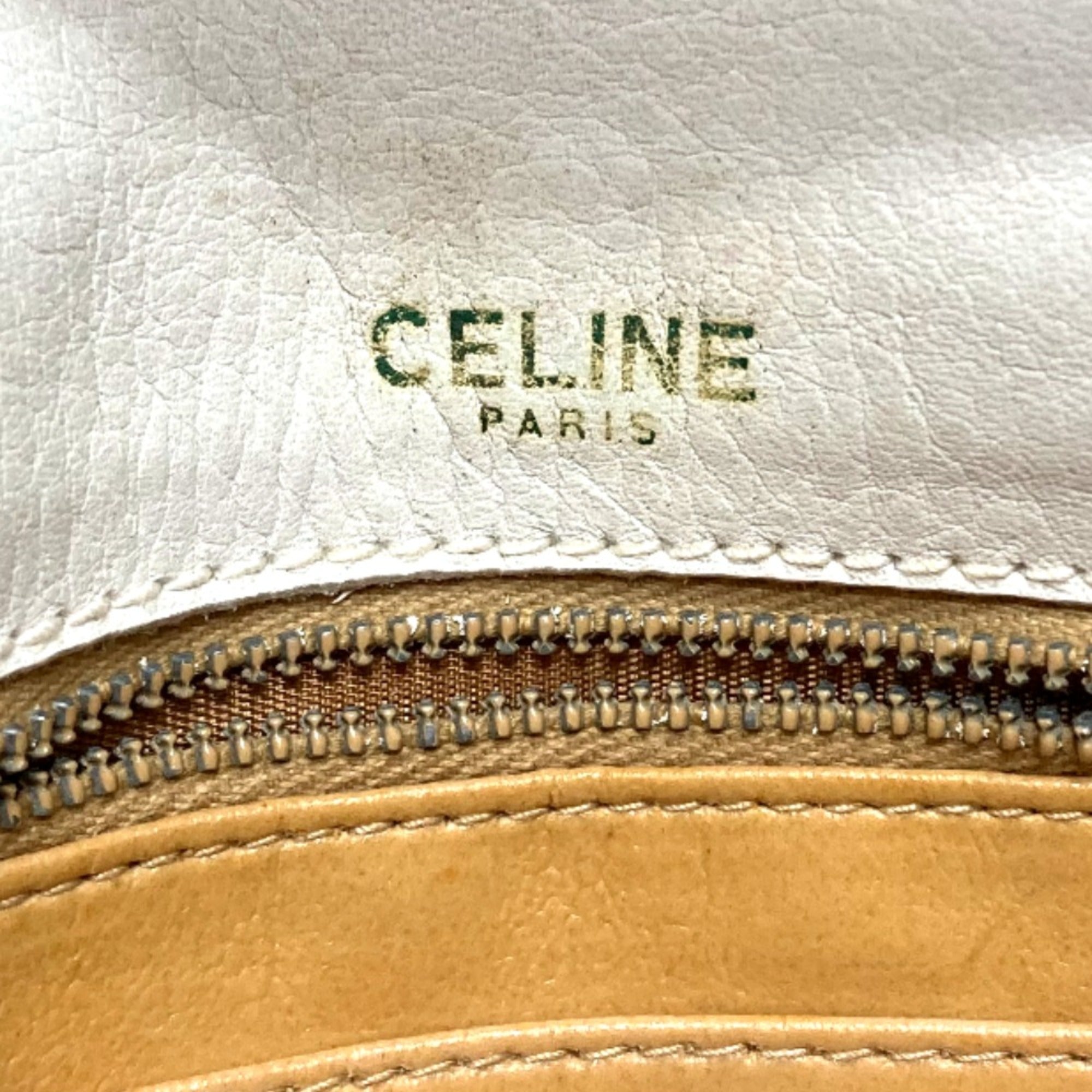 Celine White Leather Shoulder Bag