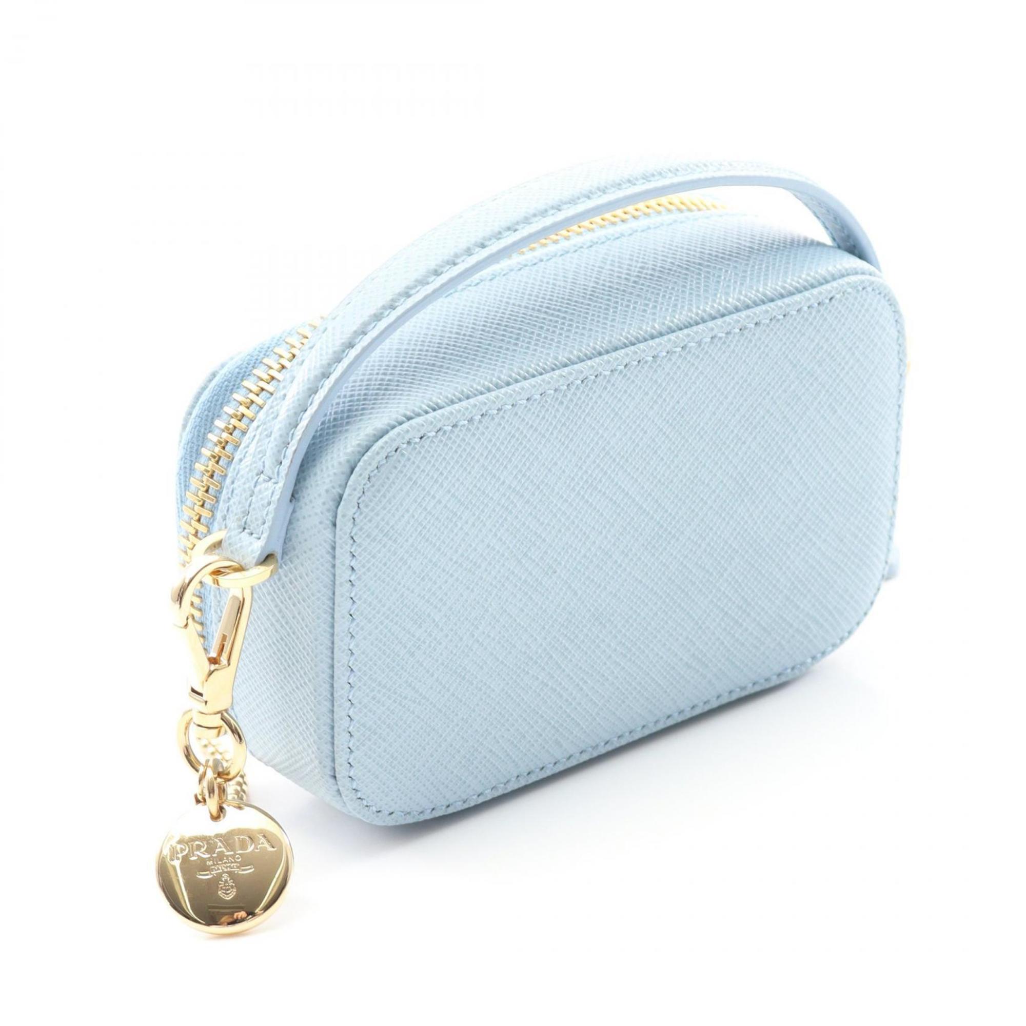 Prada Blue Light Blue Leather Pouch Shoulder Bag