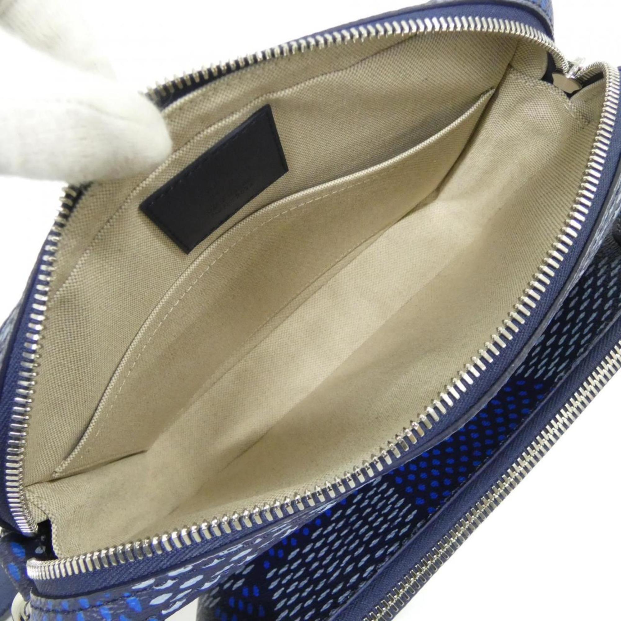 Louis Vuitton Blue Coated Canvas Handbag Pouch
