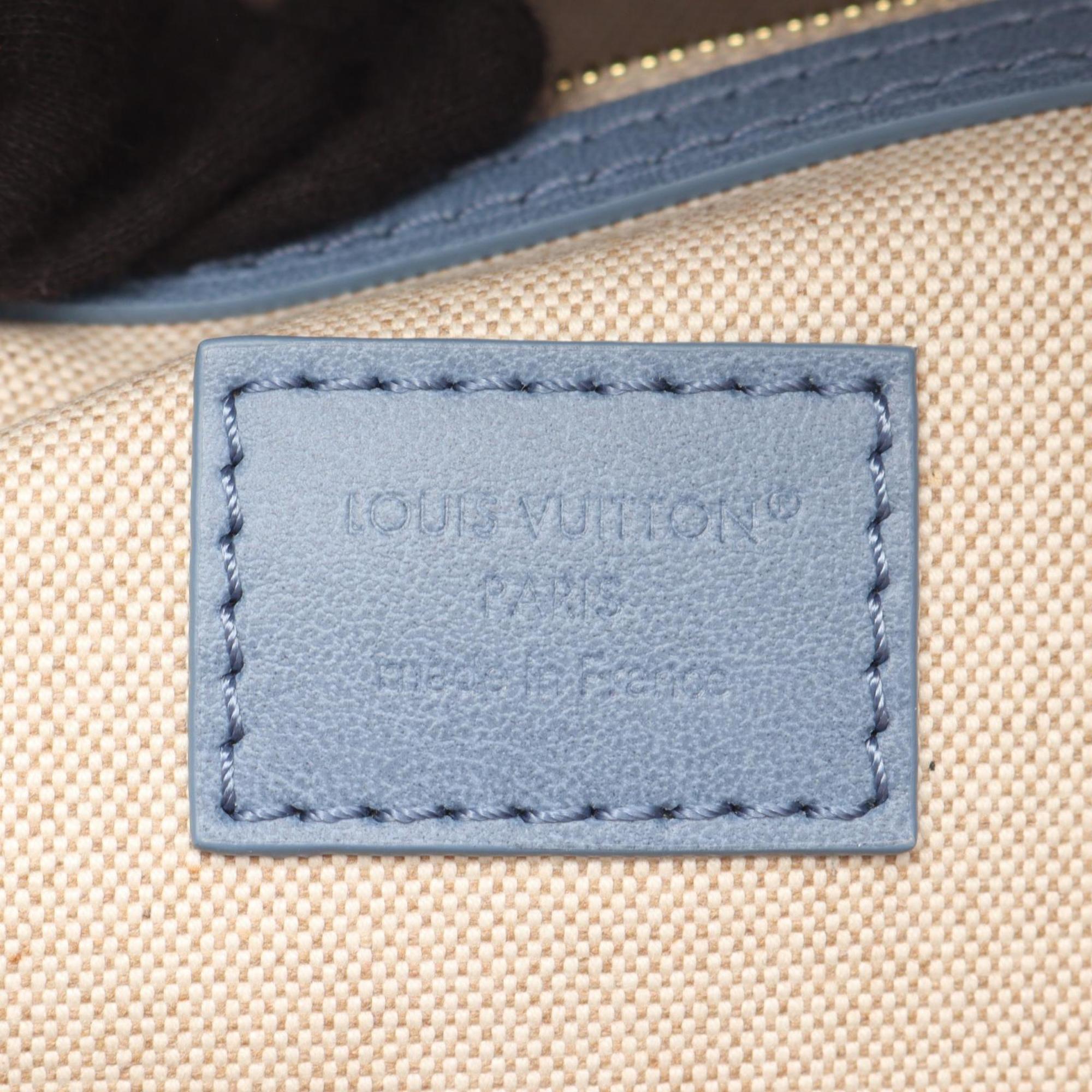 Louis Vuitton Blue Denim Leather Shoulder Bag