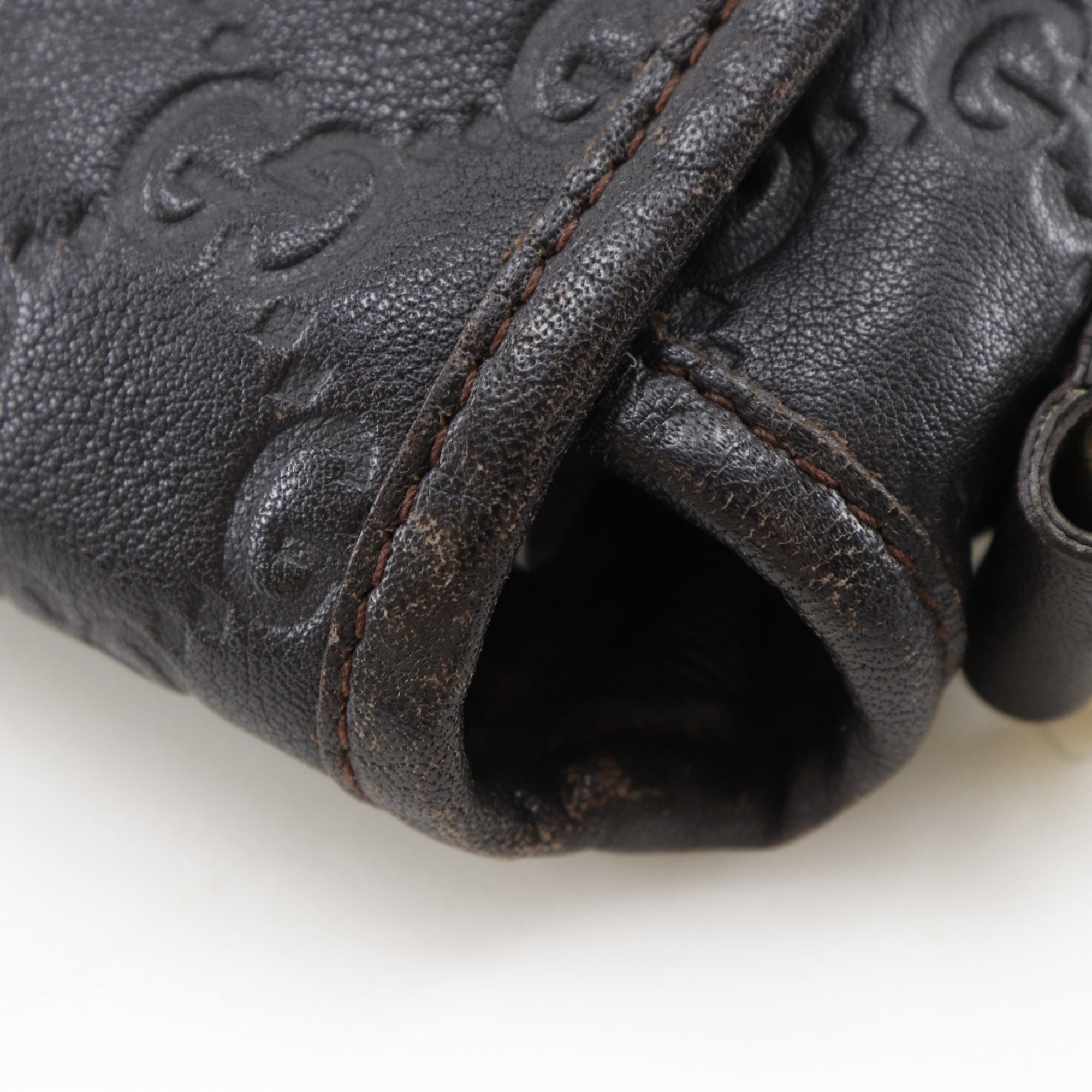 Gucci Brown Leather Shoulder Bag (Pre-Owned)