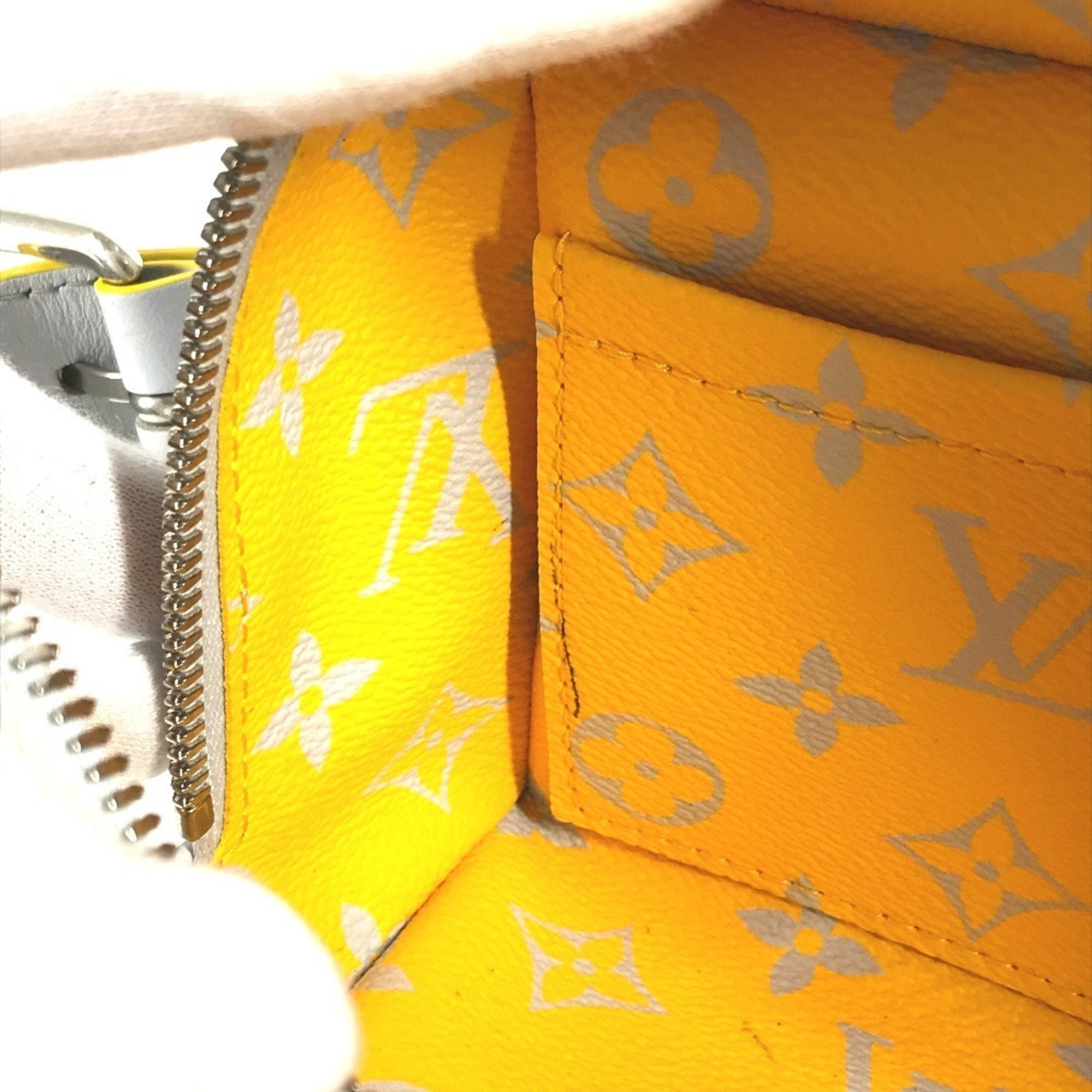 Louis Vuitton Gray Yellow Monogram Clutch Bag Pouch
