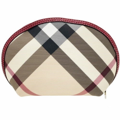 Burberry Beige Multi-Color Red Color Pvc Leather Pouch