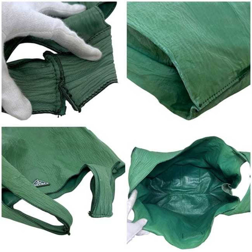 Prada Green Leather Eco-Bag Tote Bag