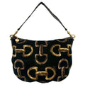 Gucci Black Canvas Leather Handbag Shoulder Bag Tote Bag (Pre-Owned)