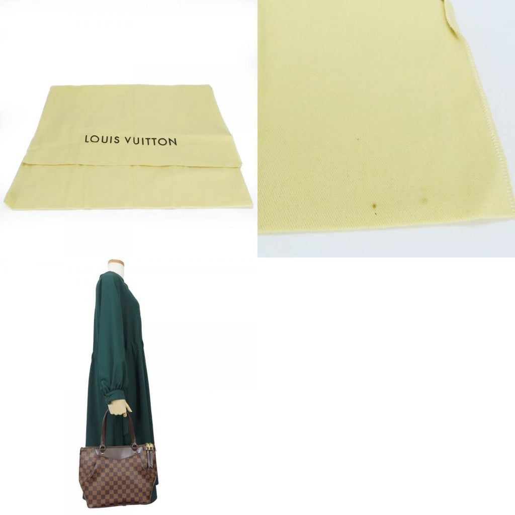 Louis Vuitton Brown Damier Canvas Leather Tote Bag