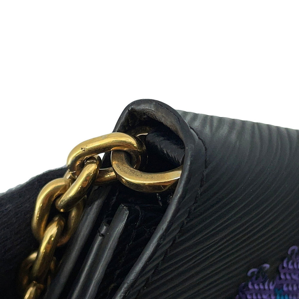 Louis Vuitton Noir Epi Leather Spangles Chain/Shoulder Wallet
