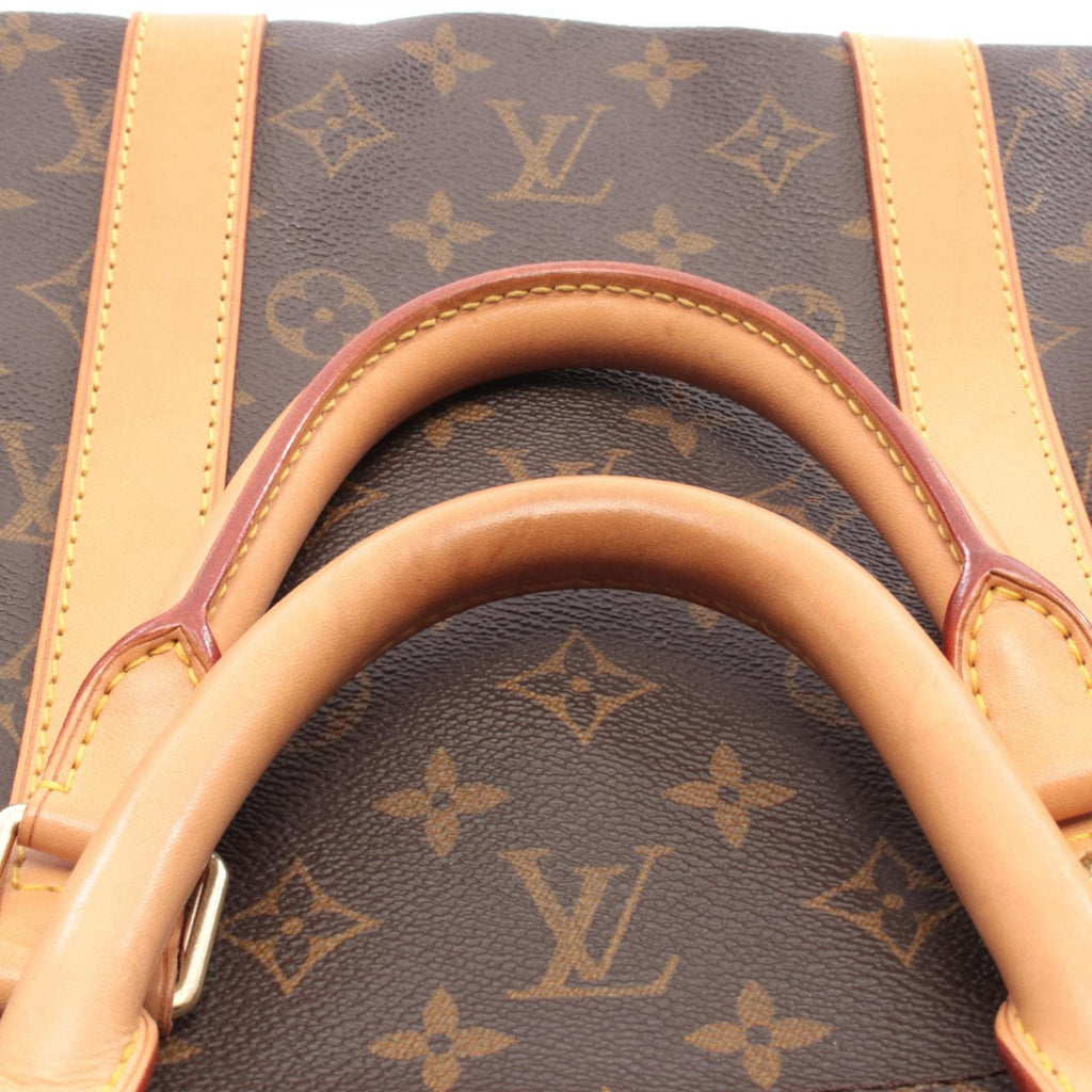 Louis Vuitton Brown Monogram Coated Canvas Leather Boston Bag Handbag