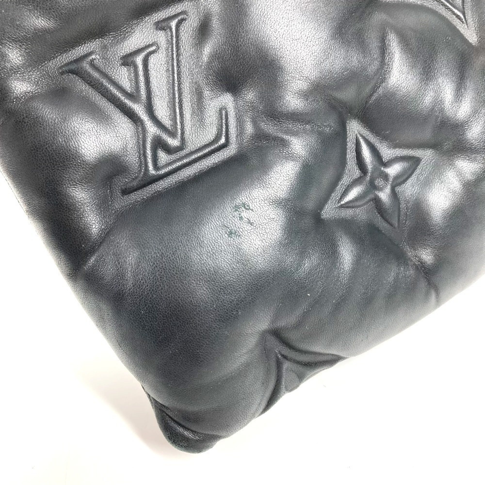 Louis Vuitton Black Noir Leather Clutch Bag Pochette Pouch