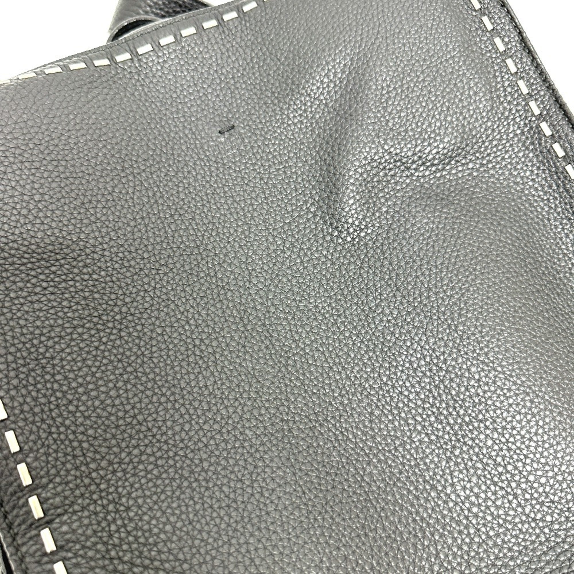 Fendi Black Leather Backpack