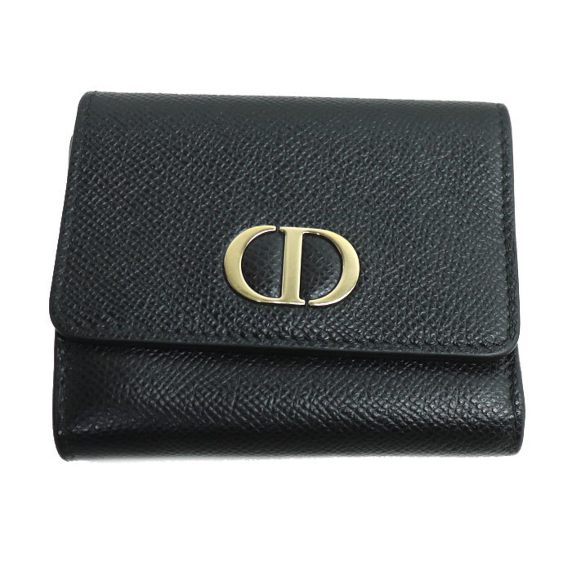 Christian Dior Black Leather Wallet (Tri-Fold) (Pre-Owned)