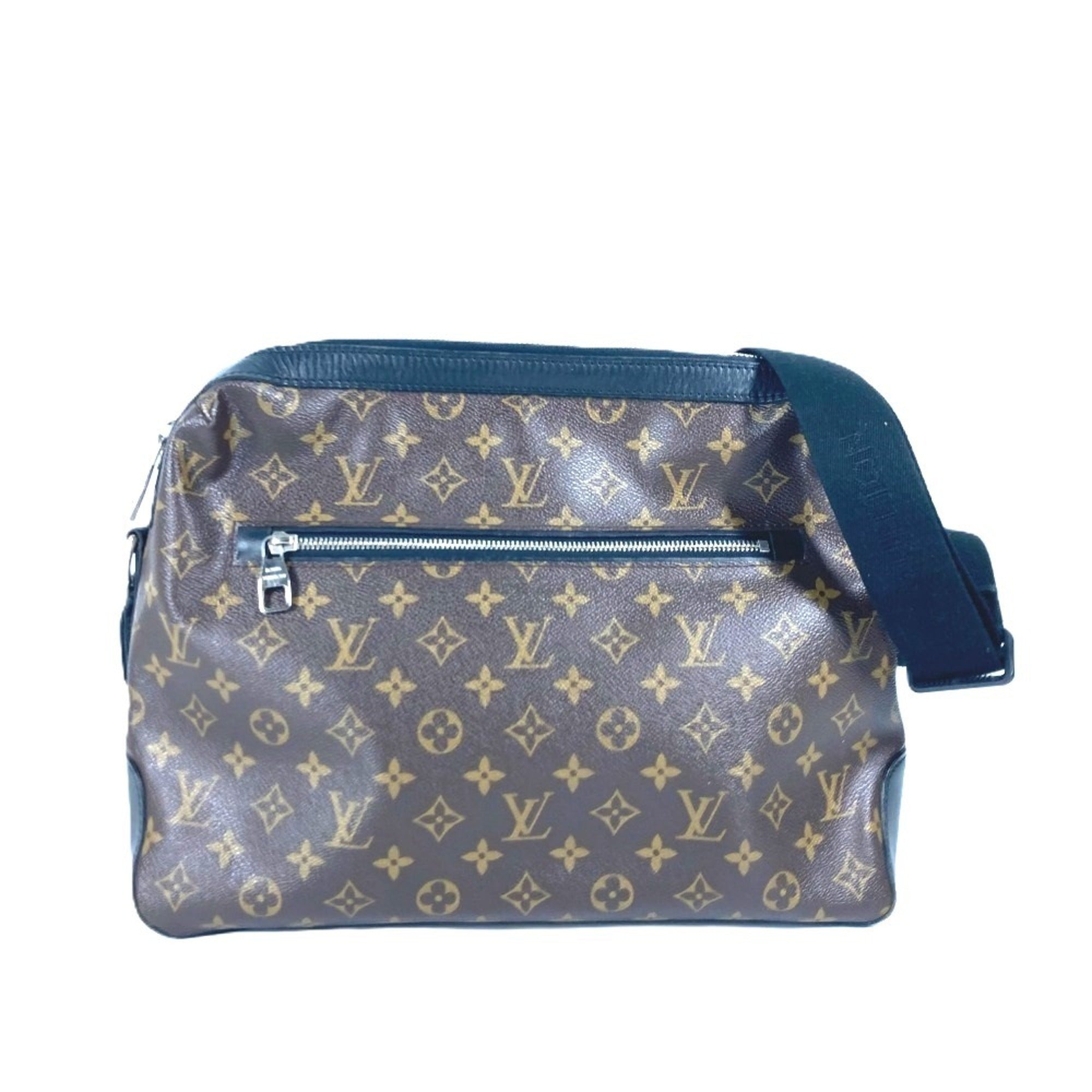 Louis Vuitton Black Brown Galle Monogram Macassar Canvas Shoulder Bag