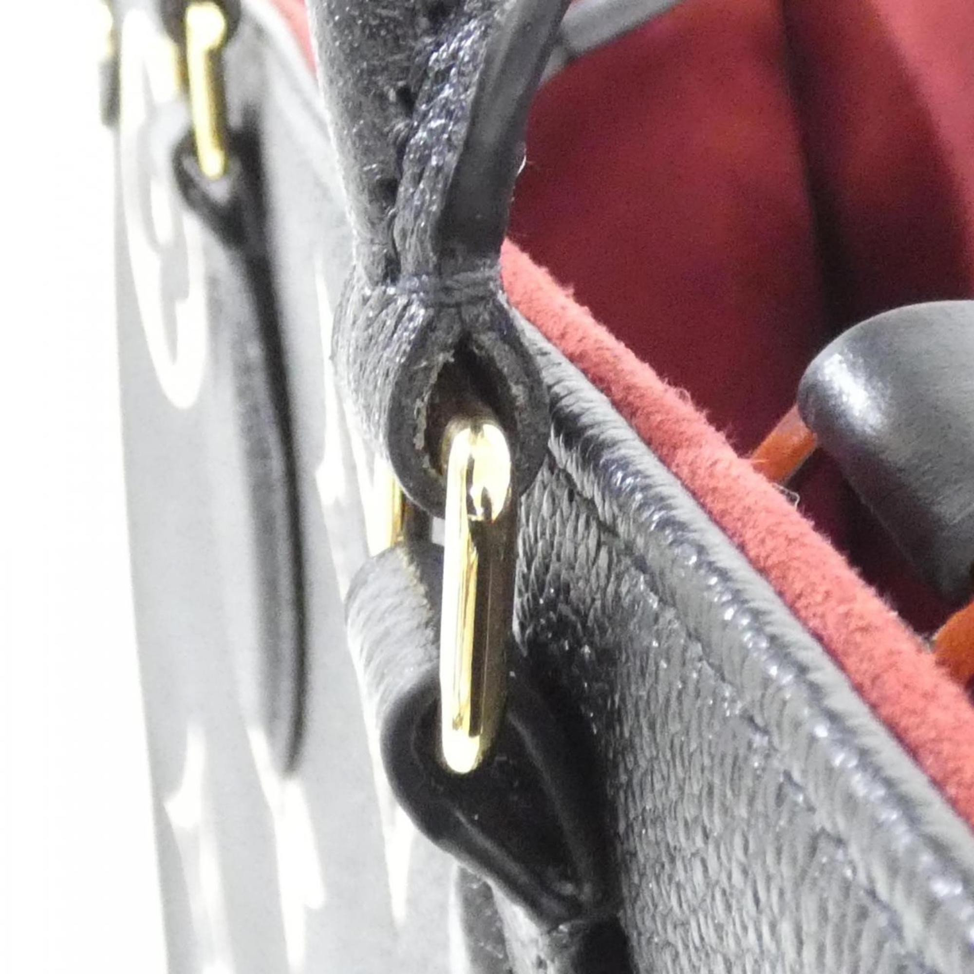 Louis Vuitton Beige Bicolor Black Leather Handbag