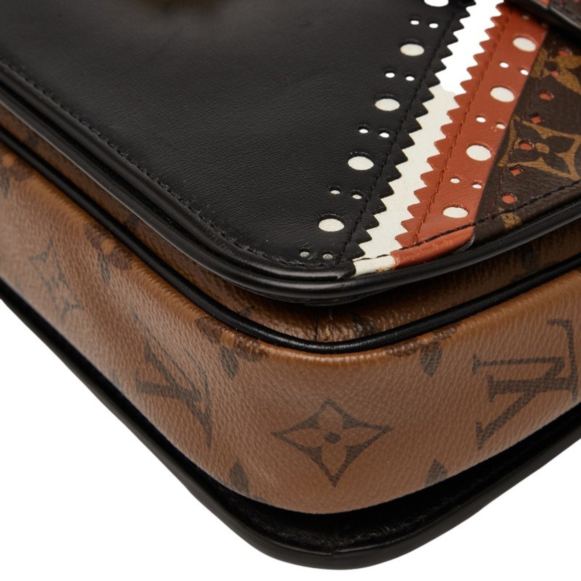 Louis Vuitton Monogram Reverse Black Brown Pvc Leather Handbag Shoulder Bag