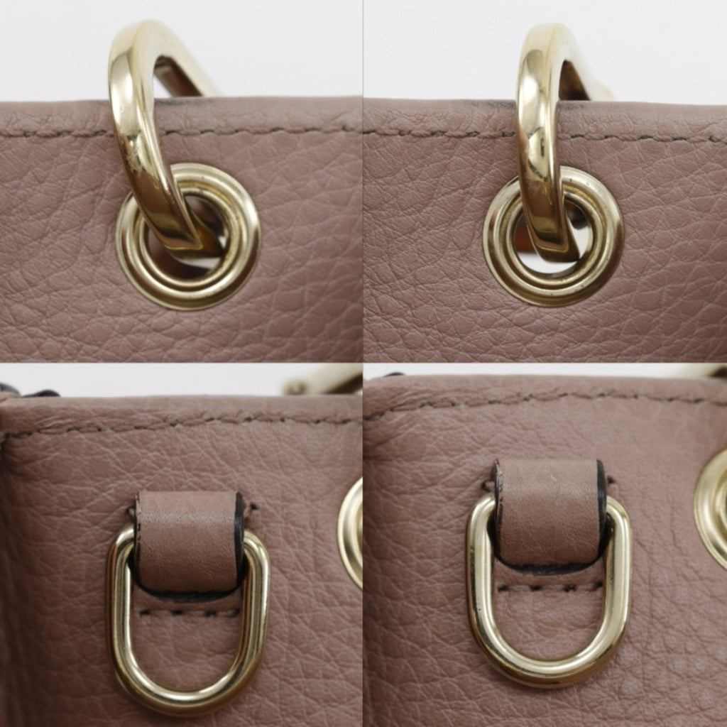 Gucci Pink Bamboo Leather Handbag (Pre-Owned)