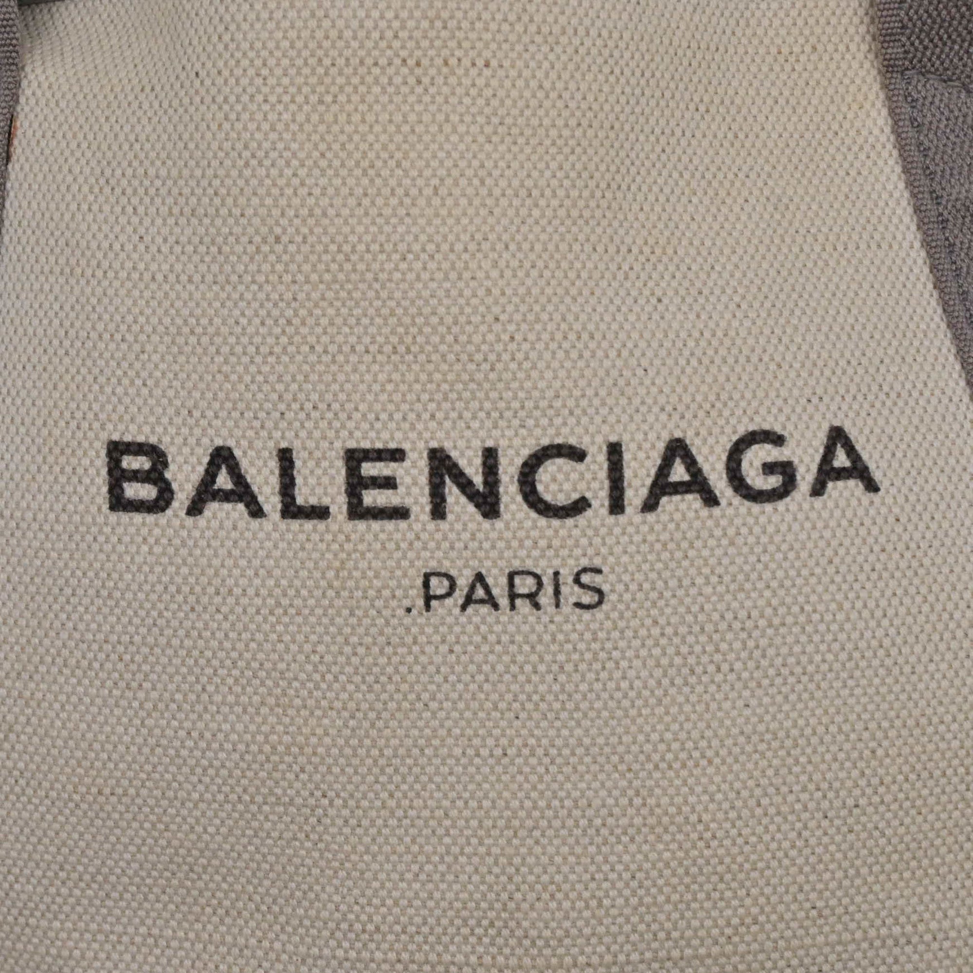 Balenciaga Beige Gray Canvas Tote