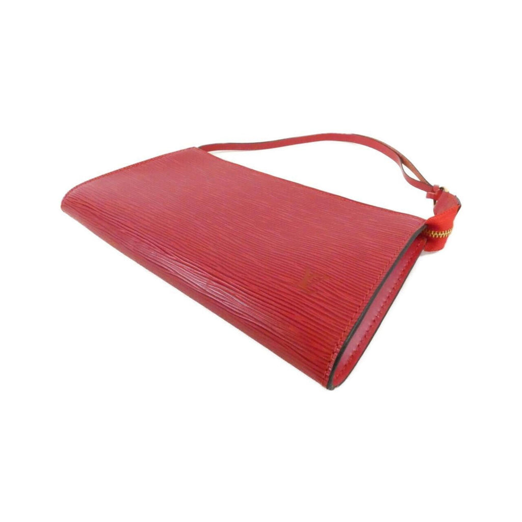 Louis Vuitton Red Color Leather Pochette Pouch
