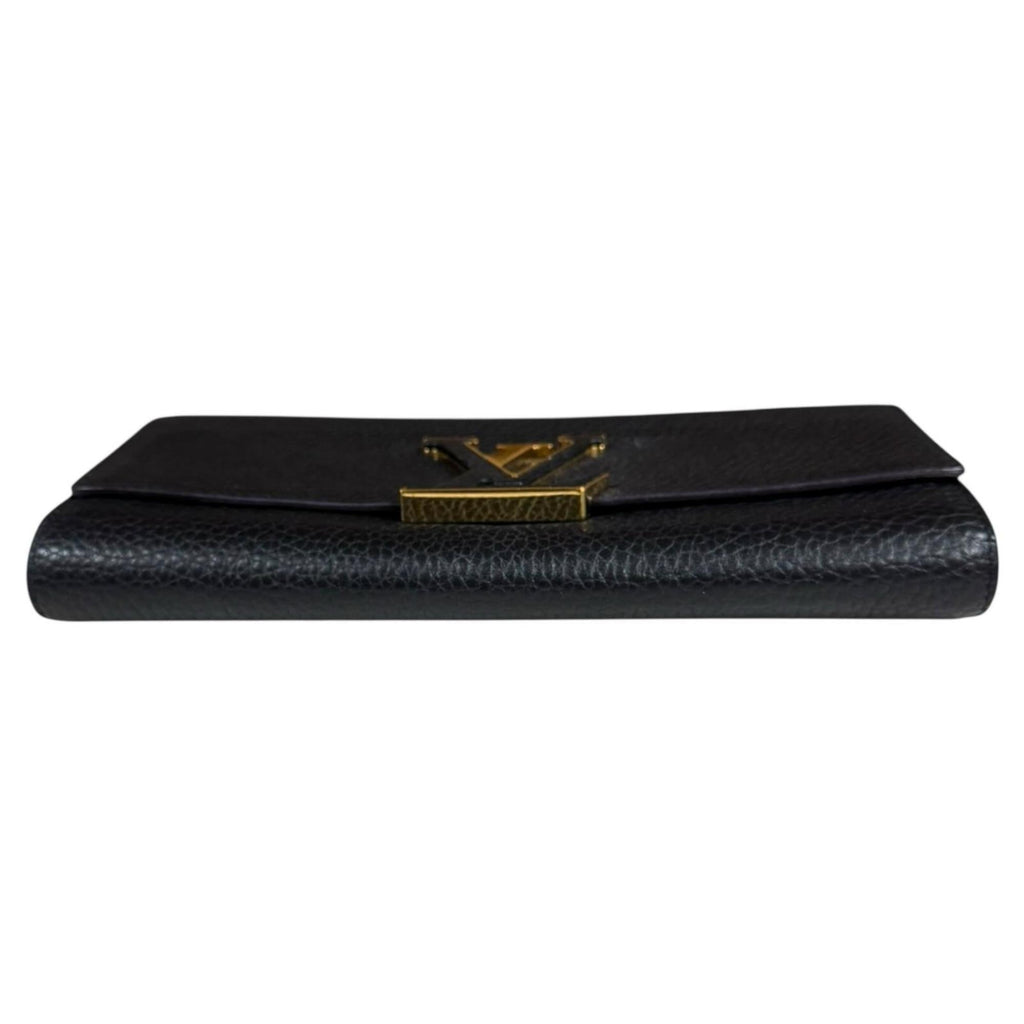Louis Vuitton Black Noir Leather Long Wallet