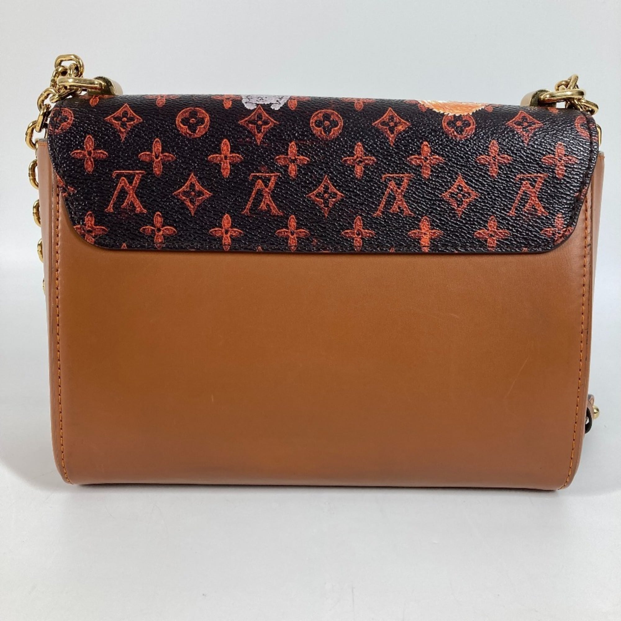 Louis Vuitton Brown Orange Monogram Leather Shoulder Bag