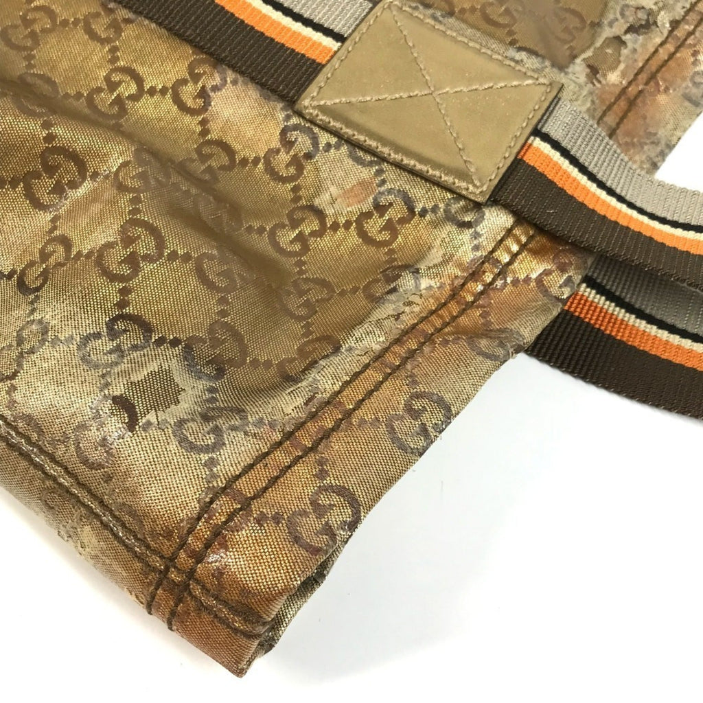 Gucci Gold Coated Canvas Shoulder Bag Tote Bag (Pre-Owned)