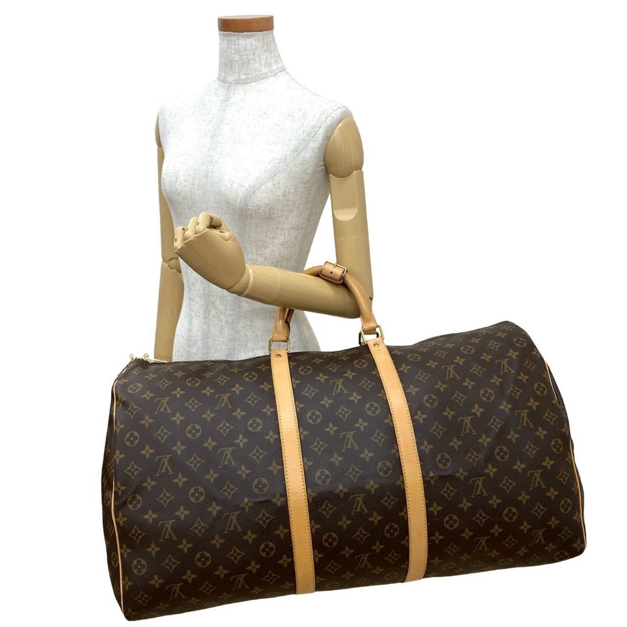 Louis Vuitton Brown Leather Pvc Boston Bag Handbag