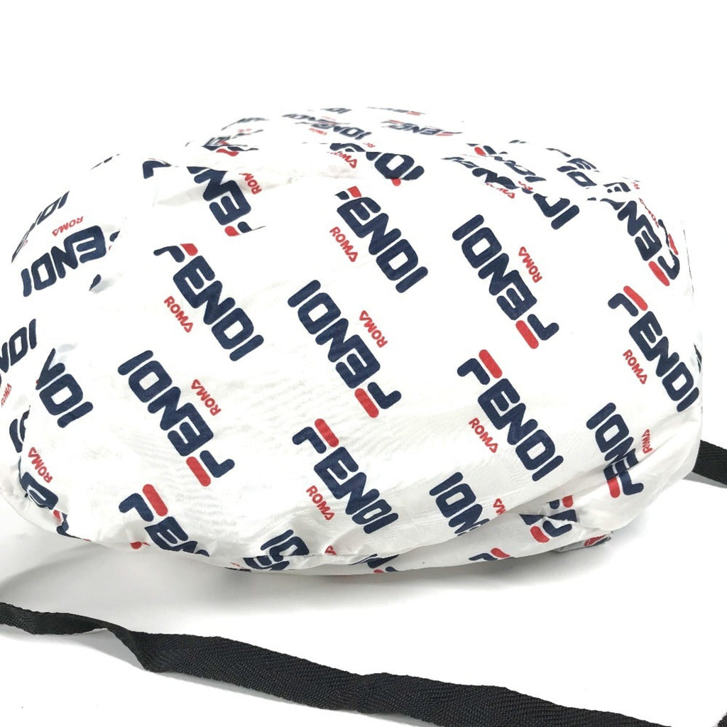 Fendi Navy Red Color White Nylon Backpack