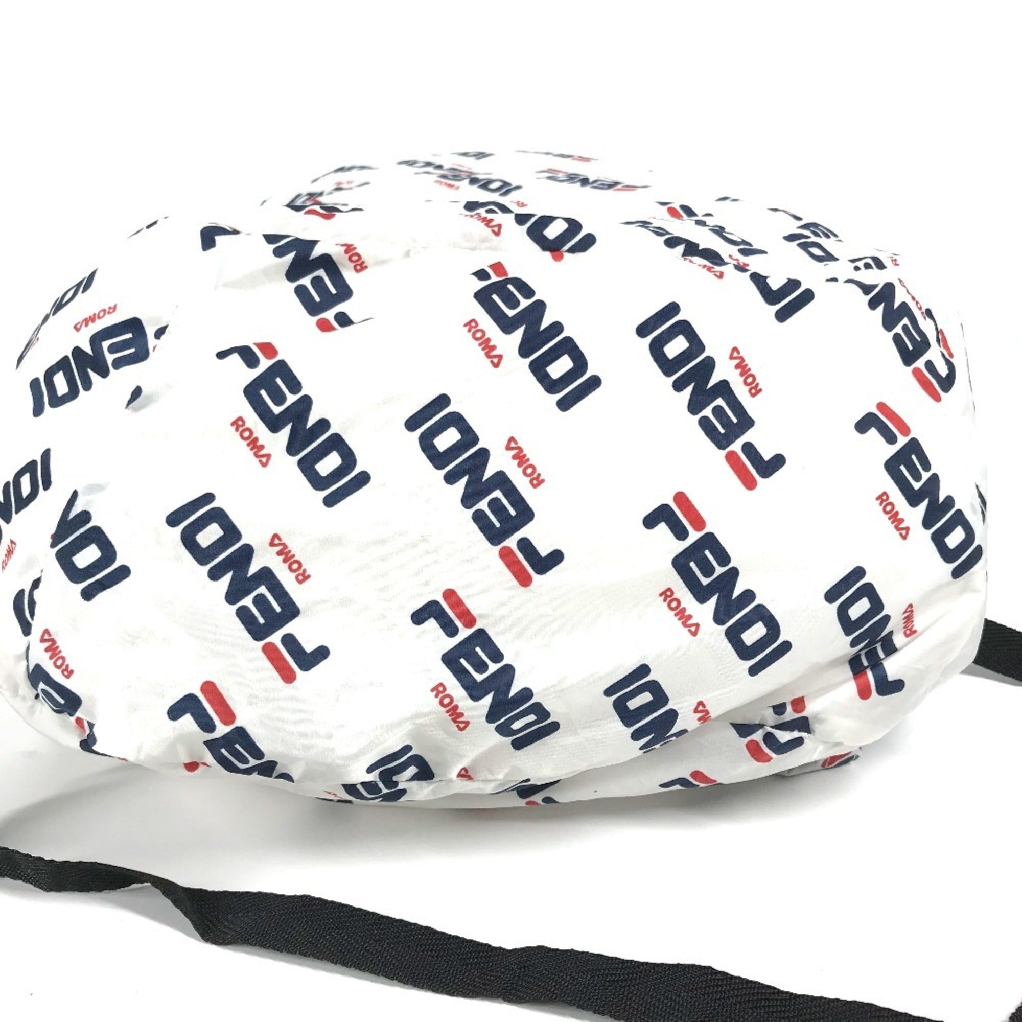Fendi Navy Red Color White Nylon Backpack
