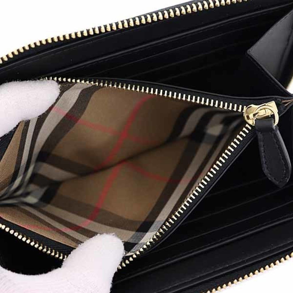 Burberry Black Leather Long Wallet (Bi-Fold)