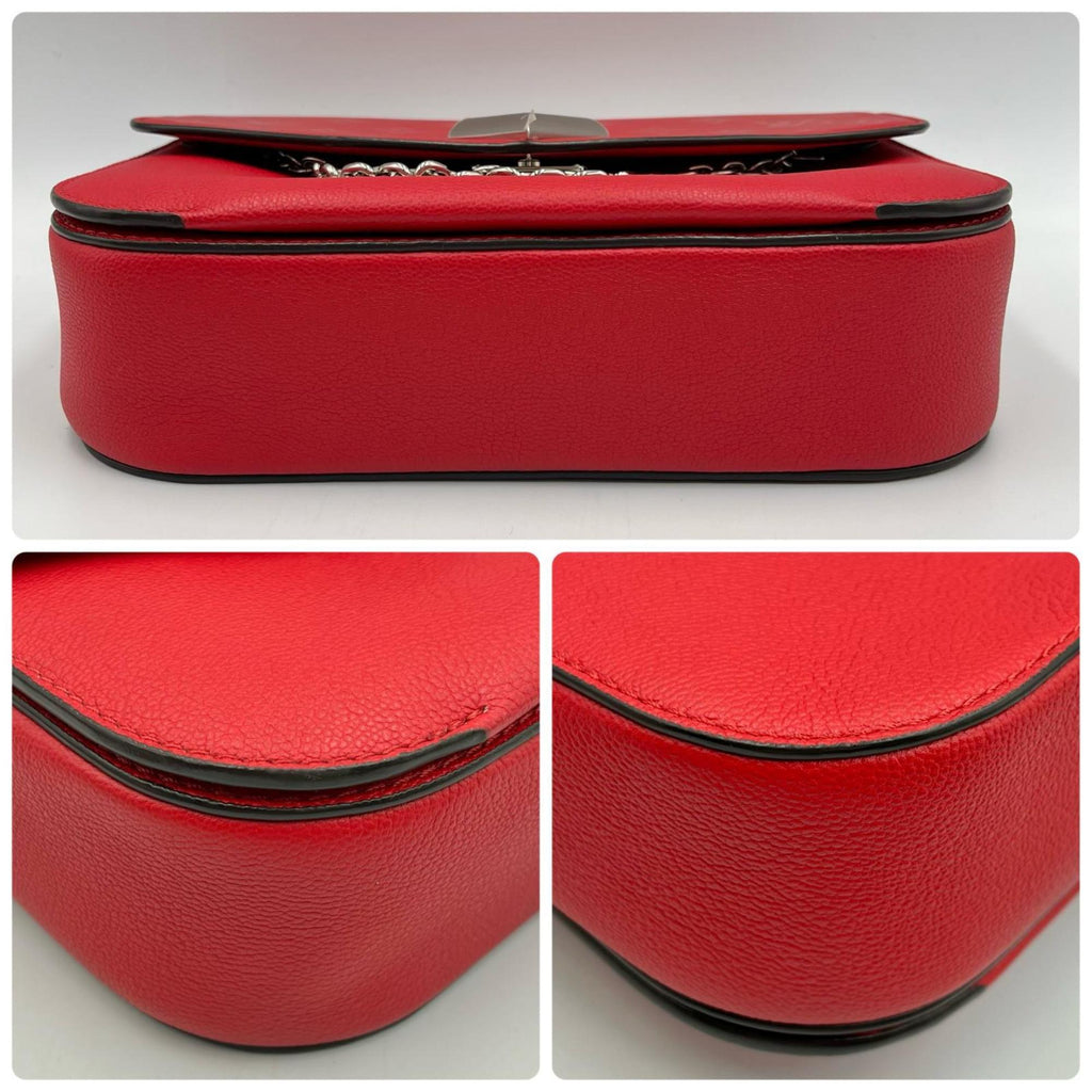 Louis Vuitton Red Color Leather Handbag Shoulder Bag