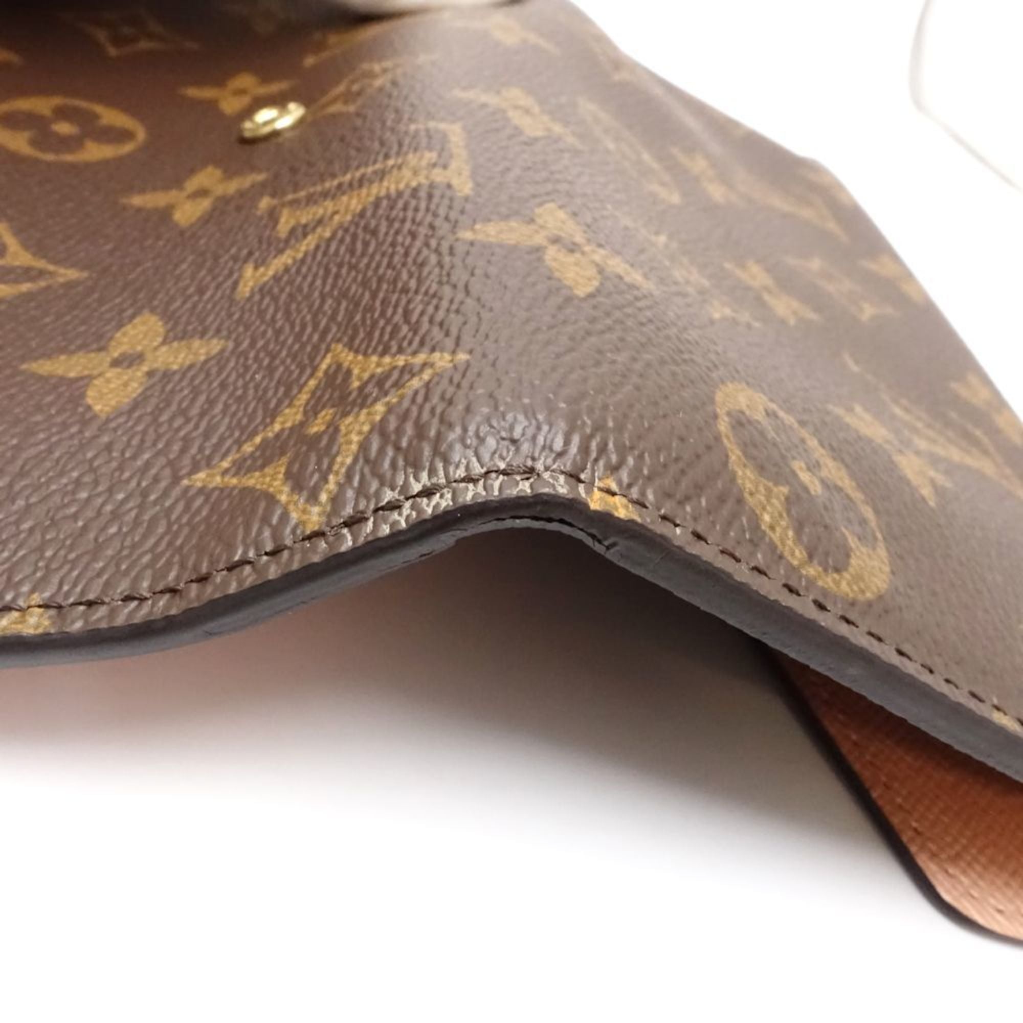 Louis Vuitton Brown Pink Monogram Long Wallet (Tri-Fold)
