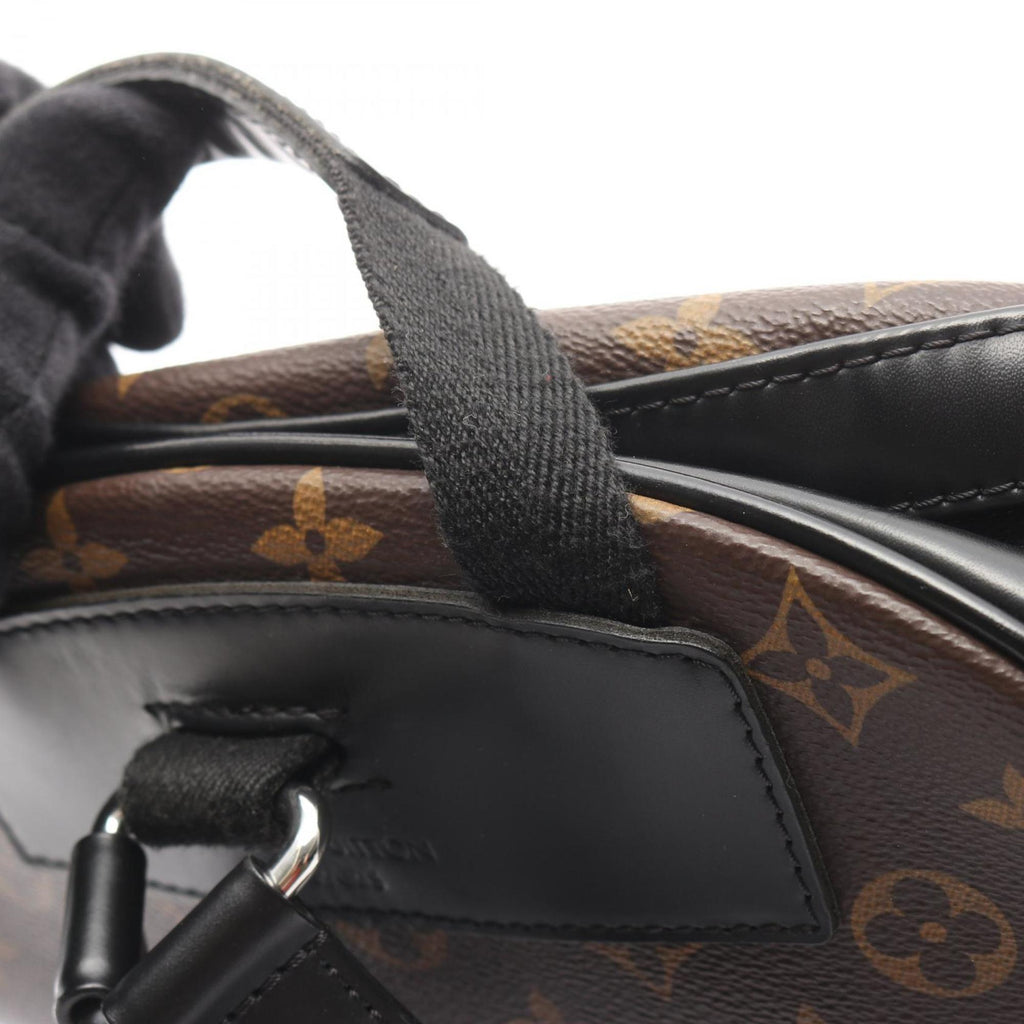 Louis Vuitton Black Brown Coated Canvas Leather Backpack