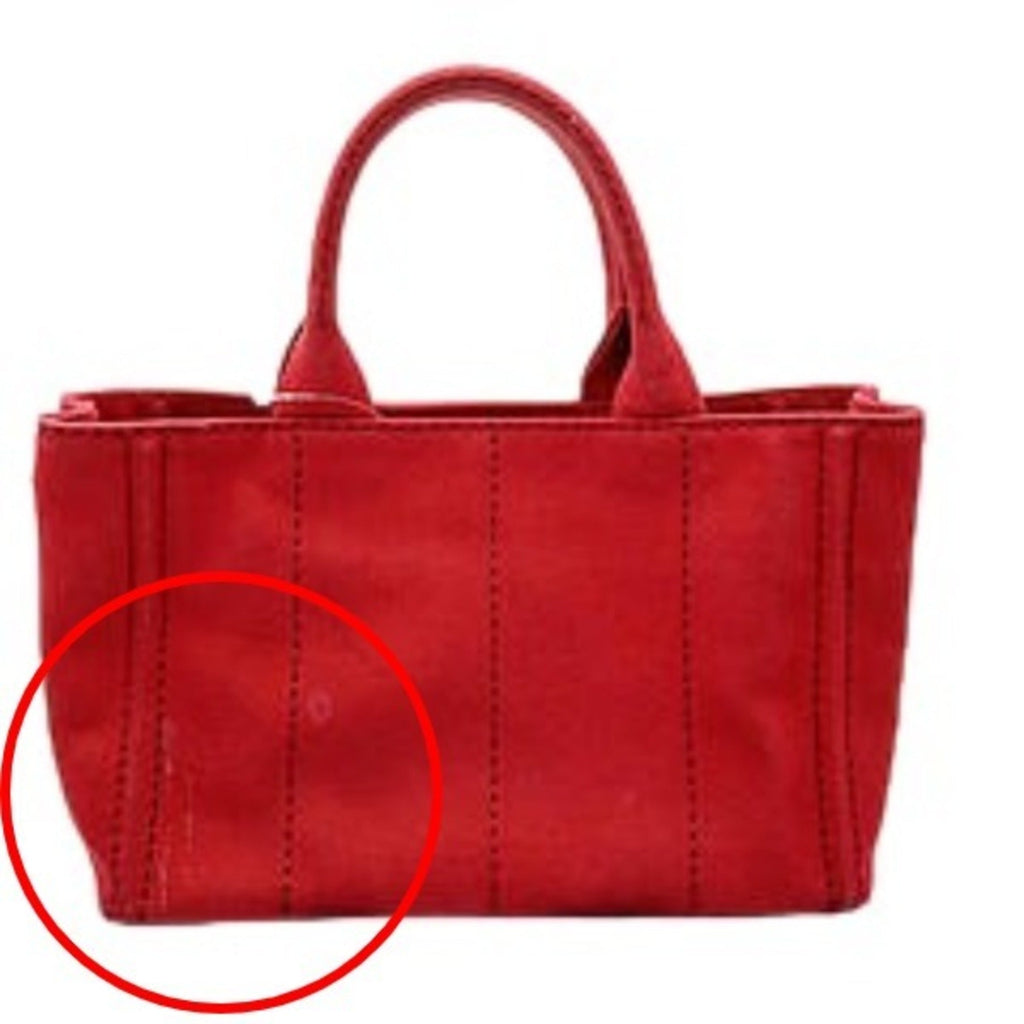 Prada Red Color Denim Tote Bag