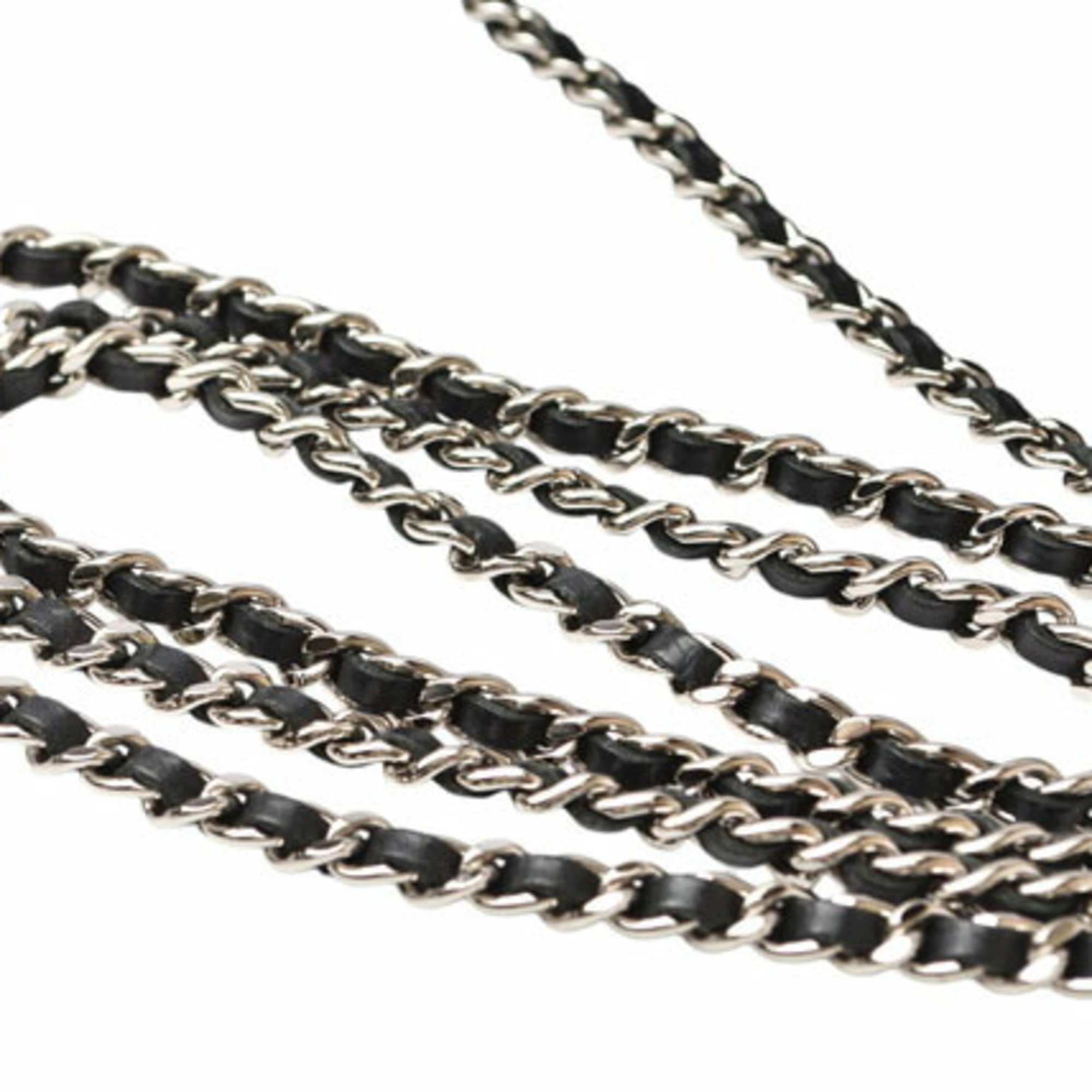 Chanel Black Leather Chain/Shoulder Wallet